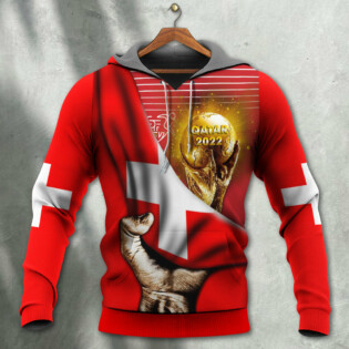 World Cup Qatar 2022 Switzerland Will Be The Champion Flag Vintage - Hoodie - Owl Ohh - Owl Ohh