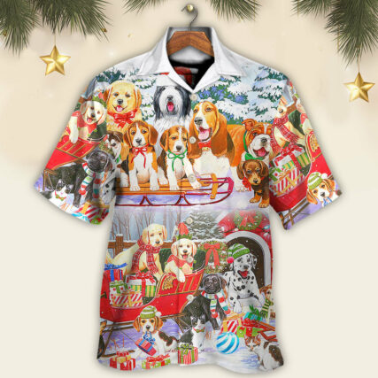 Dog Snowman Christmas Tree Merry Xmas - Hawaiian Shirt - Owl Ohh - Owl Ohh