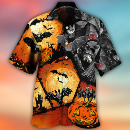 Halloween Bat Pumpkin Scary - Hawaiian Shirt - Owl Ohh - Owl Ohh