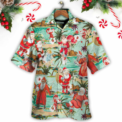 Christmas Santa Vacation Beach Joyful - Hawaiian Shirt - Owl Ohh - Owl Ohh