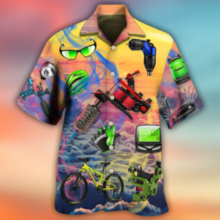 Cycling And Tatoo Lover Dream Sky - Hawaiian Shirt - Owl Ohh - Owl Ohh