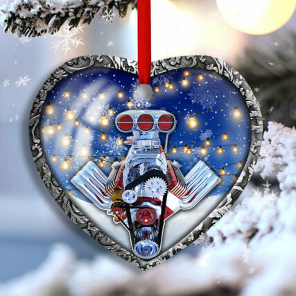 Hot Rod Christmas Snow Ball - Heart Ornament - Owl Ohh - Owl Ohh
