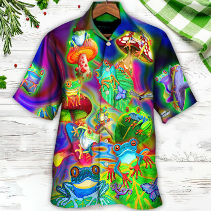 Frog Colorful Tropical Enjoying A Day Of Fun - Hawaiian Shirt - Owl Ohh - Owl Ohh
