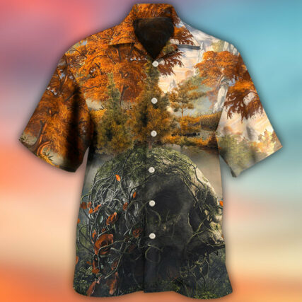 Skull Into The Forest I Go Hiking Lover Camping - Hawaiian Shirt - Owl Ohh - Owl Ohh