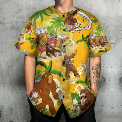 Bigfoot Summer Beer Funny - Baseball Jersey - Owl Ohh - Owl Ohh