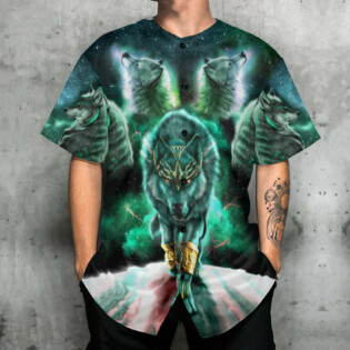 Wolf Warrior Galaxy Style - Baseball Jersey - Owl Ohh - Owl Ohh