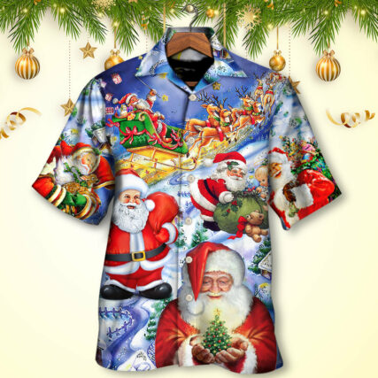 Christmas Funny Santa Claus Happy Xmas Is Coming Art Style Cool - Hawaiian Shirt - Owl Ohh - Owl Ohh