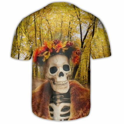 Skull Amazing Skeletonin Autumn - Baseball Jersey - Owl Ohh - Owl Ohh