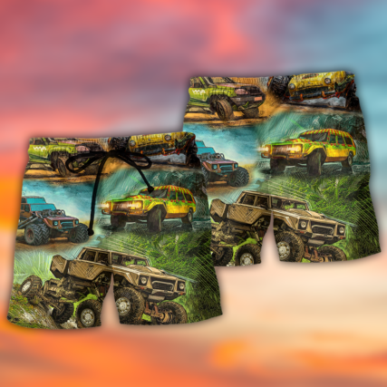 Jeep Abstract So Cool Vintage Art Style - Beach Short - Owl Ohh - Owl Ohh