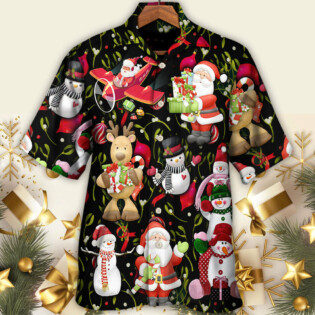 Christmas Joyful Santa Snowman Merry Xmas - Hawaiian Shirt - Owl Ohh - Owl Ohh