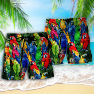 Parrot Family Colorful Tropical - Beach Short - Owl Ohh - Owl Ohh