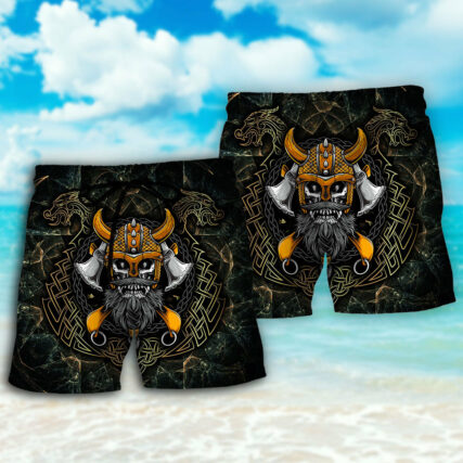 Viking Skull King Darkness - Beach Short - Owl Ohh - Owl Ohh