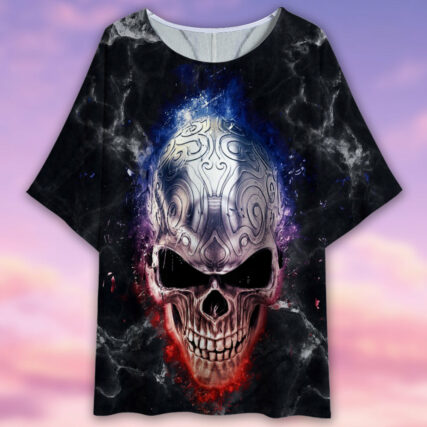 Skull Steel Dark Style - Women's T-shirt With Bat Sleeve - Owl Ohh - Owl Ohh