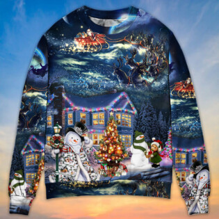 Christmas Santa Claus Family In Love Light Art Style - Sweater - Ugly Christmas Sweaters - Owl Ohh - Owl Ohh