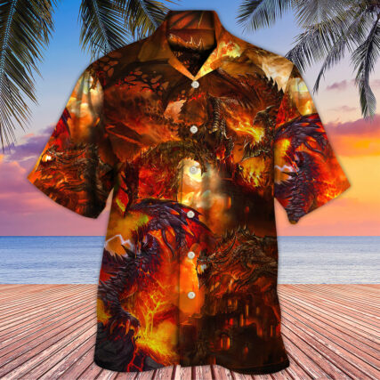 Dragon Red Style - Hawaiian Shirt - Owl Ohh - Owl Ohh