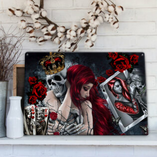 Skull Love Is Life Rose - Metal Sign - Owl Ohh - Owl Ohh