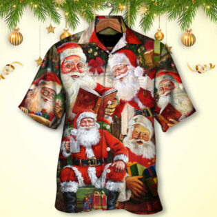 Christmas Santa Claus Story Nights Gift For Xmas Painting Style - Hawaiian Shirt - Owl Ohh for men and women, kids - Owl Ohh