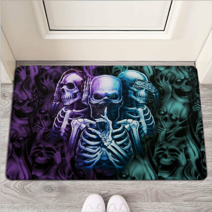 Skull Neither Hear Nor See - Doormat - Owl Ohh - Owl Ohh