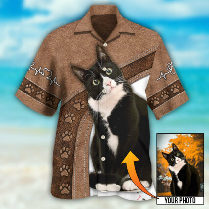 Black Cat Is My Best Friend Custom Photo - Hawaiian Shirt - Owl Ohh - Owl Ohh