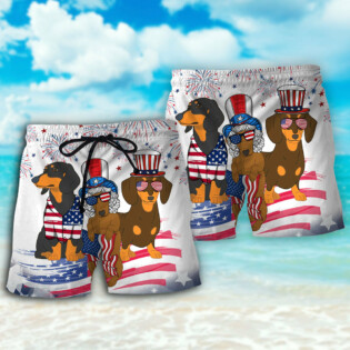 Dachshund Independence Day Is Coming - Beach Short - Owl Ohh - Owl Ohh