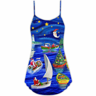 Christmas Coming Starry Night - V-neck Sleeveless Cami Dress - Owl Ohh - Owl Ohh