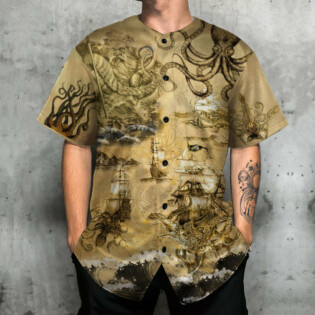 Octopus Amazing And Sail Retro - Baseball Jersey - Owl Ohh - Owl Ohh