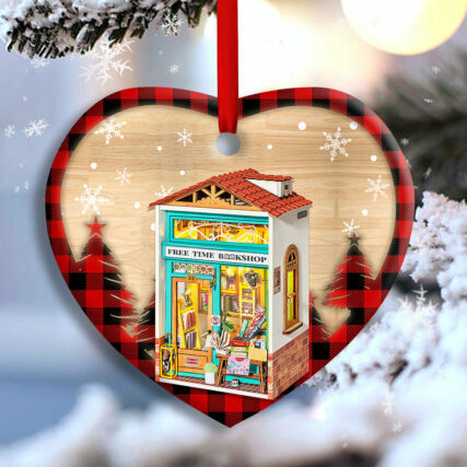 Bookstore Christmas Keep Calm And Read A Book - Heart Ornament - Owl Ohh - Owl Ohh