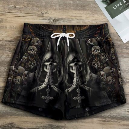 Skull Grim Reaper Dark - Women's Casual Shorts - Owl Ohh - Owl Ohh