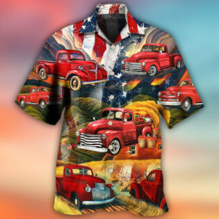 Car Independence Day Red Car Vintage - Hawaiian Shirt - Owl Ohh - Owl Ohh