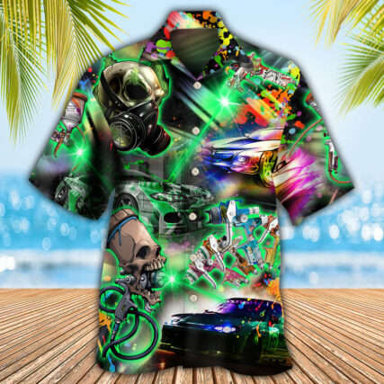 Auto Body Painter Amazing Skull Colorful - Hawaiian Shirt - Owl Ohh - Owl Ohh