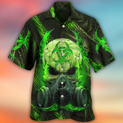 Skull Mask Green Lighting - Hawaiian Shirt - Owl Ohh - Owl Ohh