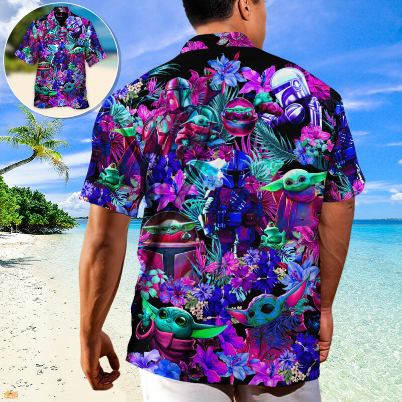 Special Star Wars Baby Yoda Synthwave - Hawaiian Shirt - Owl Ohh-Owl Ohh