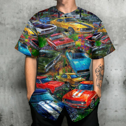 Car Love Classic Car In The Forest Art Style - Baseball Jersey - Owl Ohh - Owl Ohh