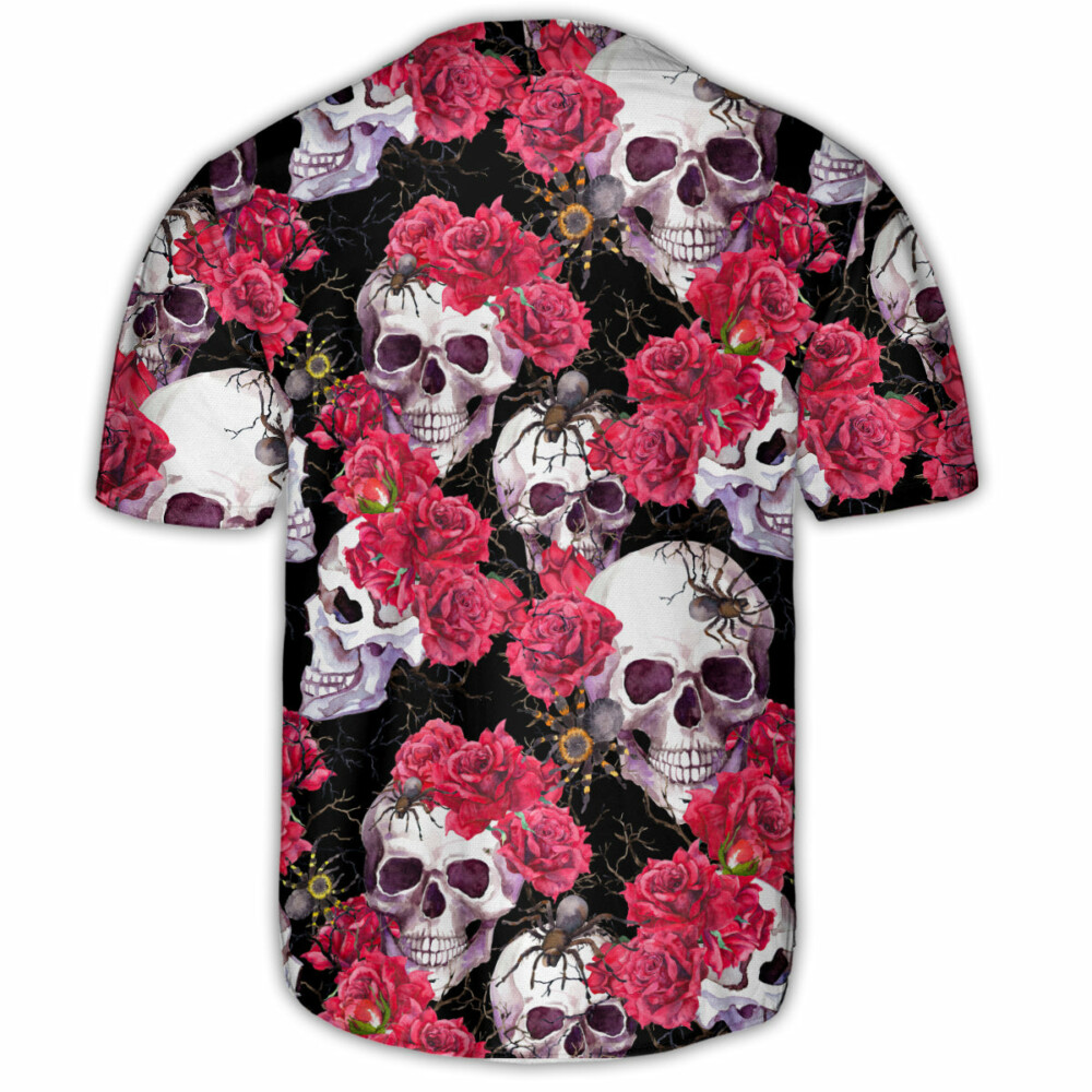 Skull And Rose - Baseball Jersey - Owl Ohh - Owl Ohh