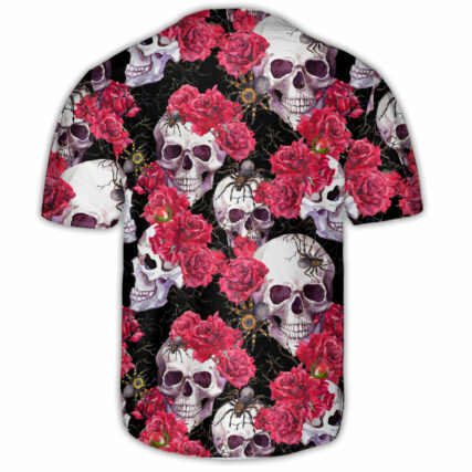 Skull And Rose - Baseball Jersey - Owl Ohh - Owl Ohh