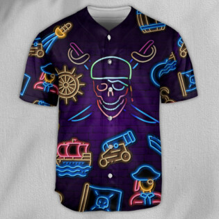 Pirate Neon Art Style - Baseball Jersey - Owl Ohh