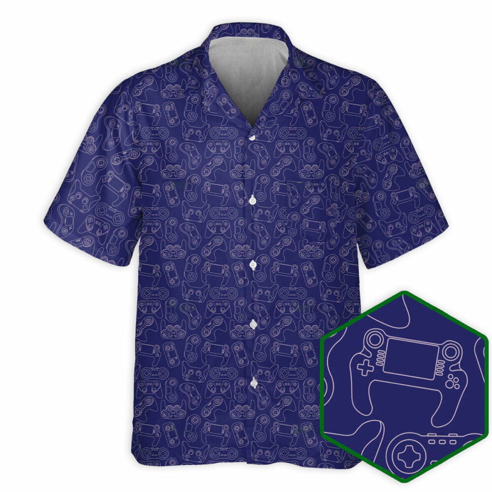 DnD Game Controller Purple Pattern - Hawaiian Shirt - Owl Ohh - Owl Ohh