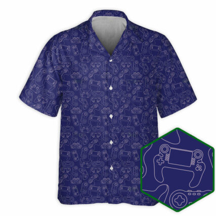 DnD Game Controller Purple Pattern - Hawaiian Shirt - Owl Ohh - Owl Ohh