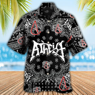 Atheist Black And White Paisley Pattern - Hawaiian Shirt - Owl Ohh - Owl Ohh