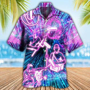Sound Engineer Neon Style - Hawaiian Shirt - Owl Ohh - Owl Ohh