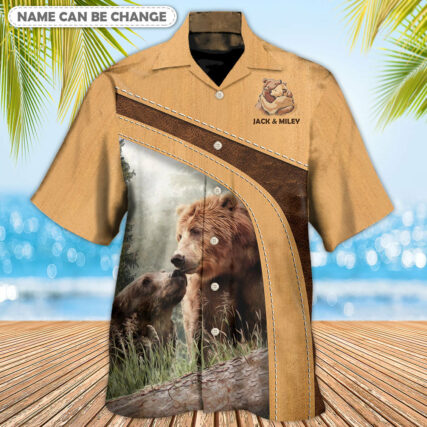 Bear An Old Bear Live Here With His Honey Personalized - Hawaiian Shirt - Owl Ohh - Owl Ohh