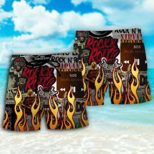 Music Rock Music Red Flame Chill - Beach Short - Owl Ohh - Owl Ohh