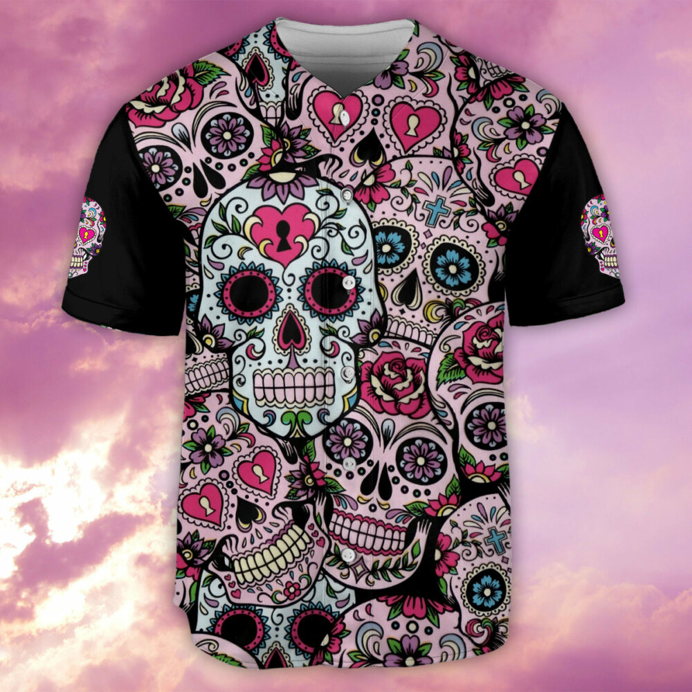 Sugar Skull Amazing - Baseball Jersey - Owl Ohh - Owl Ohh