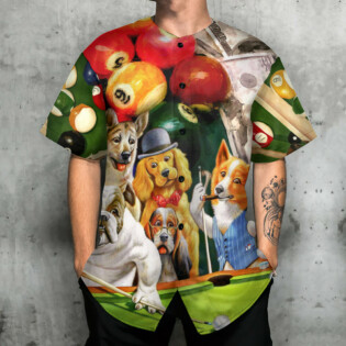 Billiard Funny Dog Many Money - Baseball Jersey - Owl Ohh - Owl Ohh