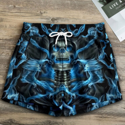 Skull Black Ground Thunder - Women's Casual Short - Owl Ohh - Owl Ohh