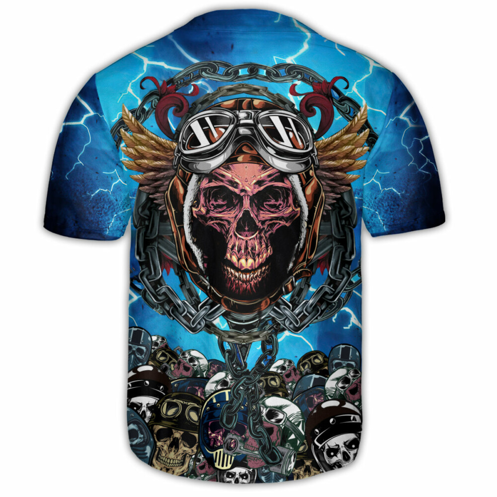 Skull And Helmet Style - Baseball Jersey - Owl Ohh - Owl Ohh