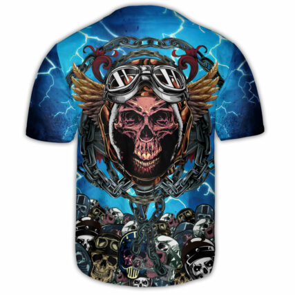 Skull And Helmet Style - Baseball Jersey - Owl Ohh - Owl Ohh