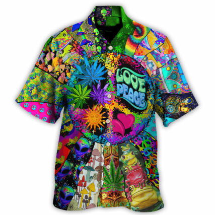 Hippie Alien Frogs Love Peace Amazing Style - Hawaiian Shirt - Owl Ohh - Owl Ohh