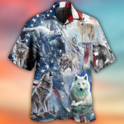 Wolf Independence Day Snow Mountain - Hawaiian Shirt - Owl Ohh - Owl Ohh
