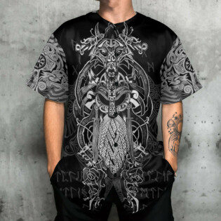 Viking Warrior Blood Pattern - Baseball Jersey - Owl Ohh - Owl Ohh